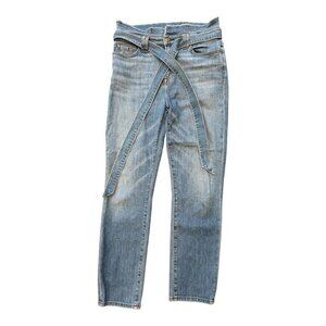 7 For All Mankind Jen Blue Jeans Women’s Size 29 Straight Leg Tie Belt